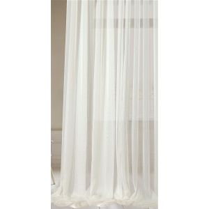 Тюль готовая вуаль однотонная кремовая высота 2,74 м.