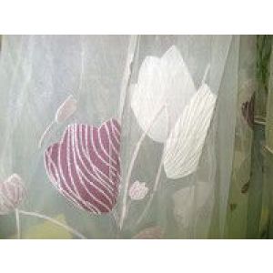 Тюль готовый органза с цветочным рисунком тюльпаны