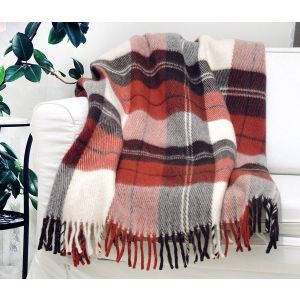 Плед  бардовый из новозеландской шерсти 100% 170-200см.