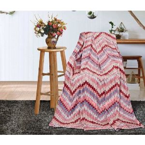 Плед из флиса  бардовые косички 150-200см.