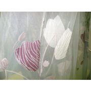 Тюль готовый органза с цветочным рисунком тюльпаны