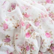 Тюль готовый вуаль с  розовыми цветами 300*180см